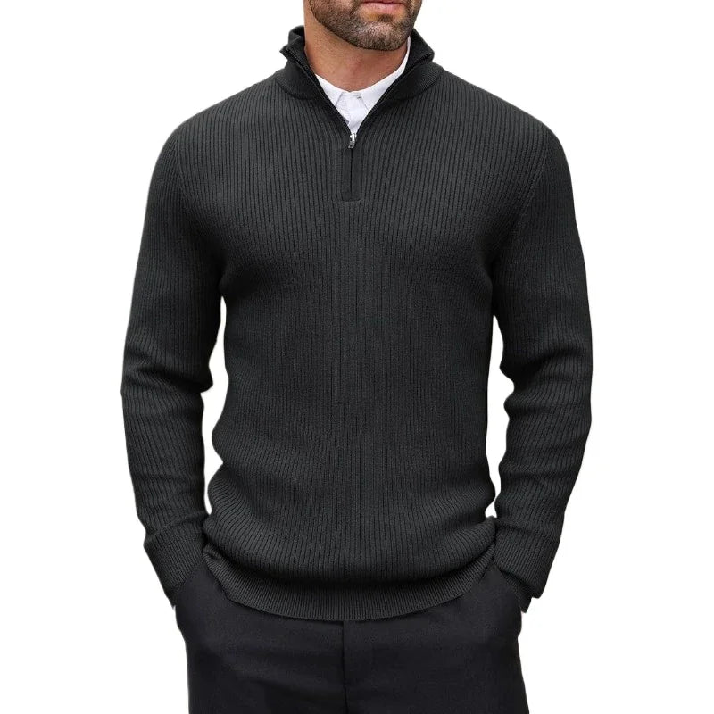 Men's Quarter-Zip Mock Neck Sweater