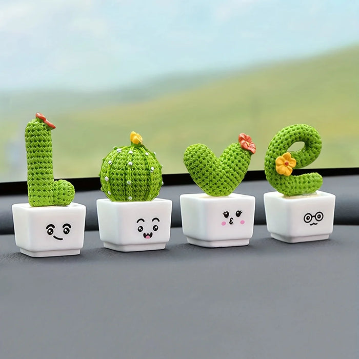 Mini Resin Succulent Plant Set (4 Pcs)