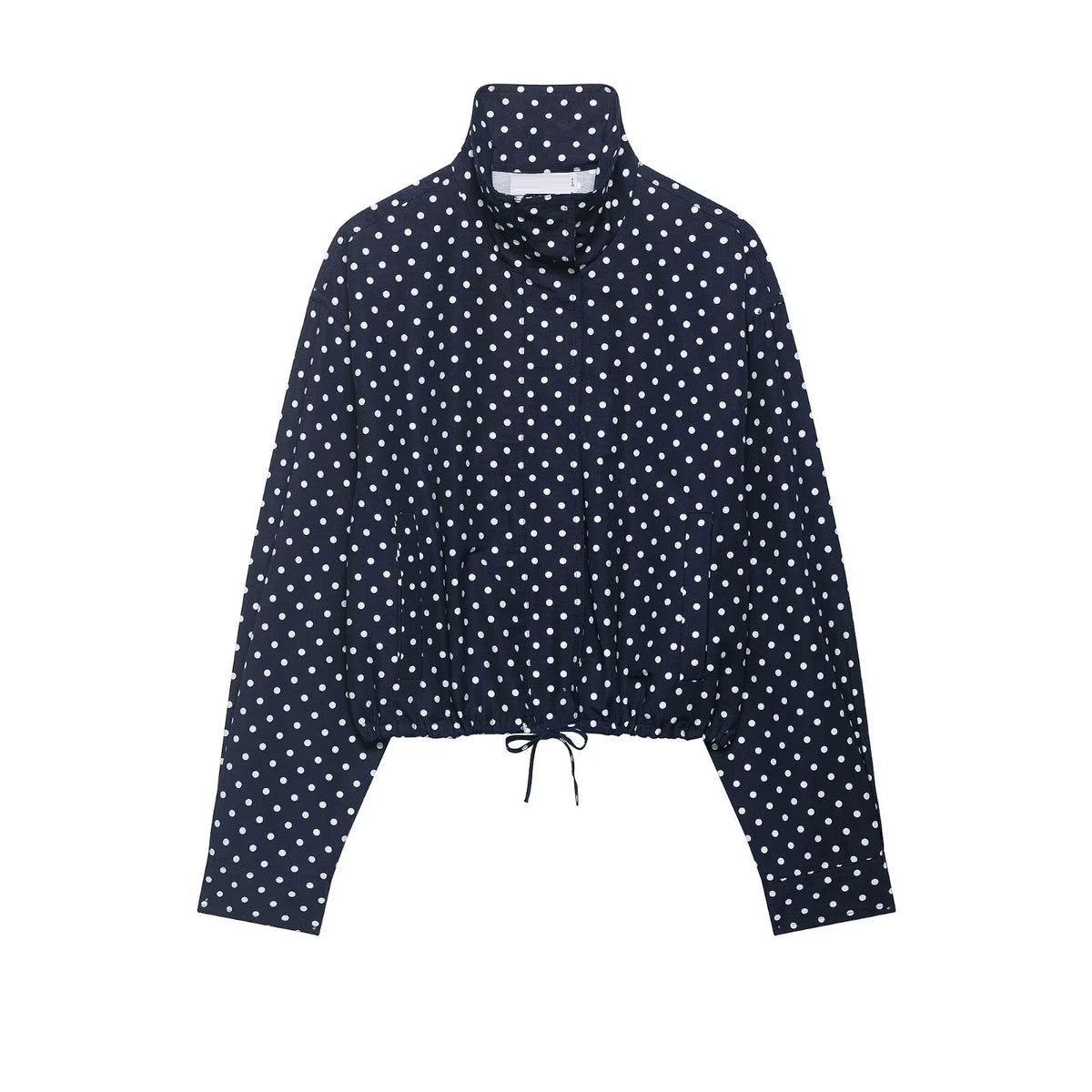 Women's Polka Dot Turtleneck Zip Jacket