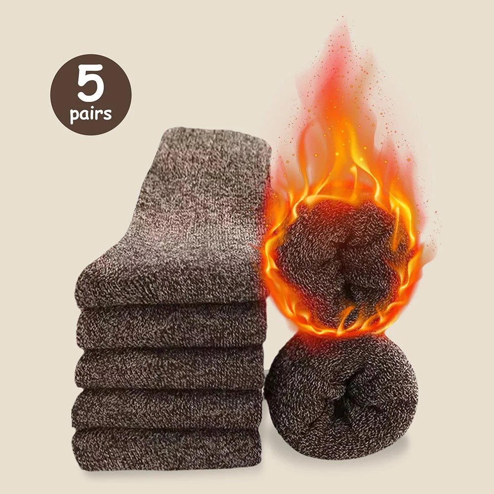 Men's Thick Warm Mid-Calf Socks (3/5 Pairs)