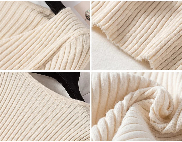 Women's Knitted V-Neck Pullover Sweater