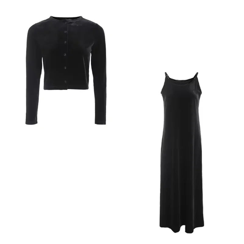 Women's Sleeveless Dress & Long Cardigan Set