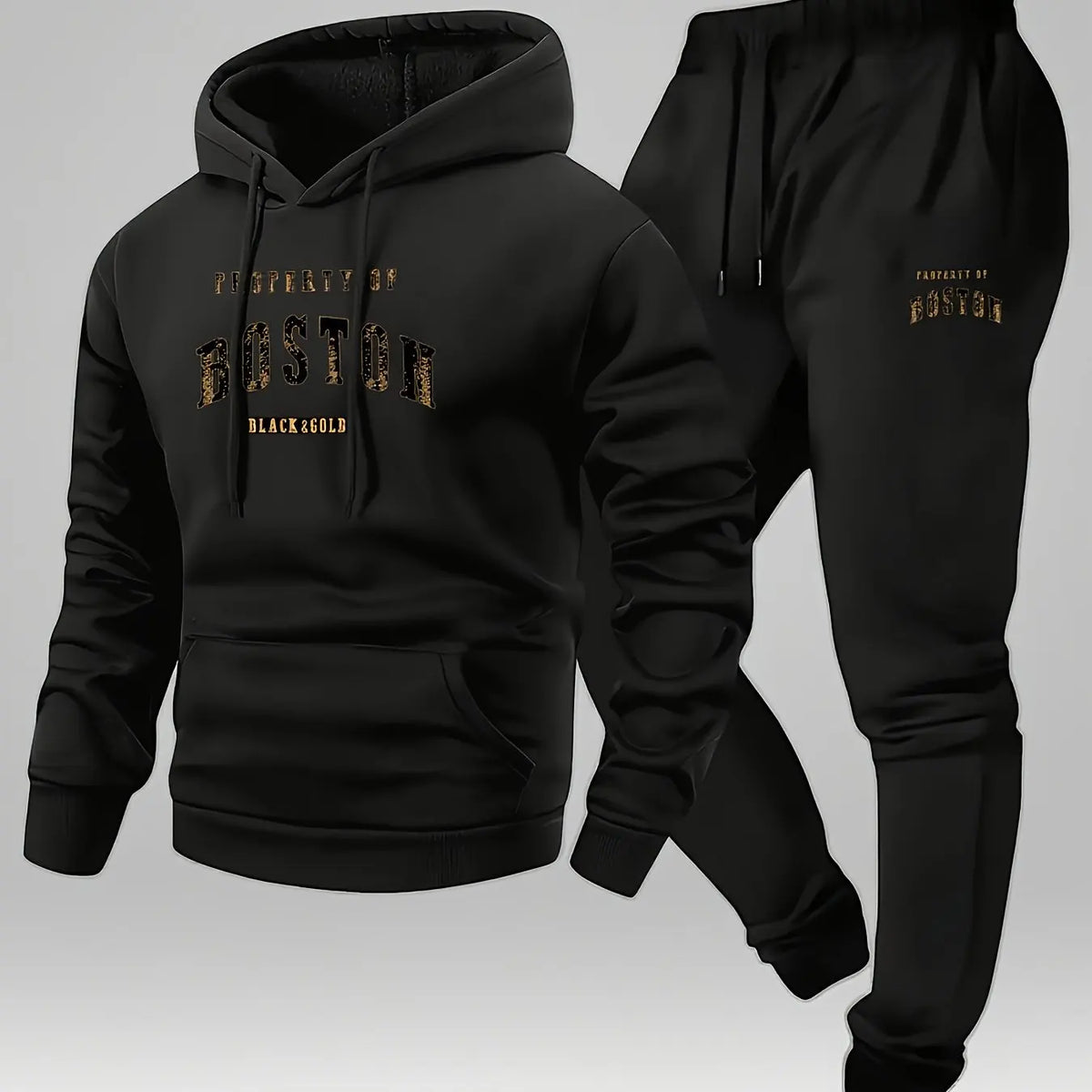 Men's Boston Print Hoodie & Sweatpants Set