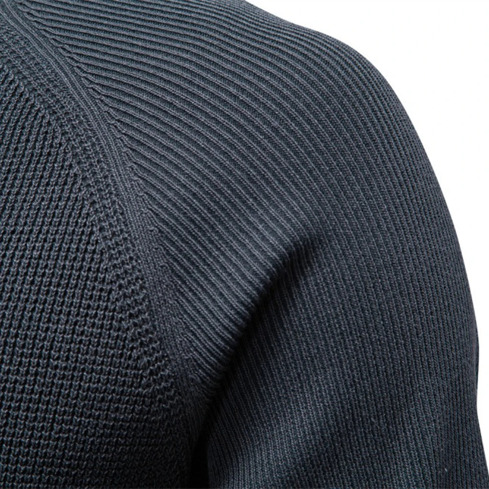 Men's Long Sleeve Henley Polo Shirt