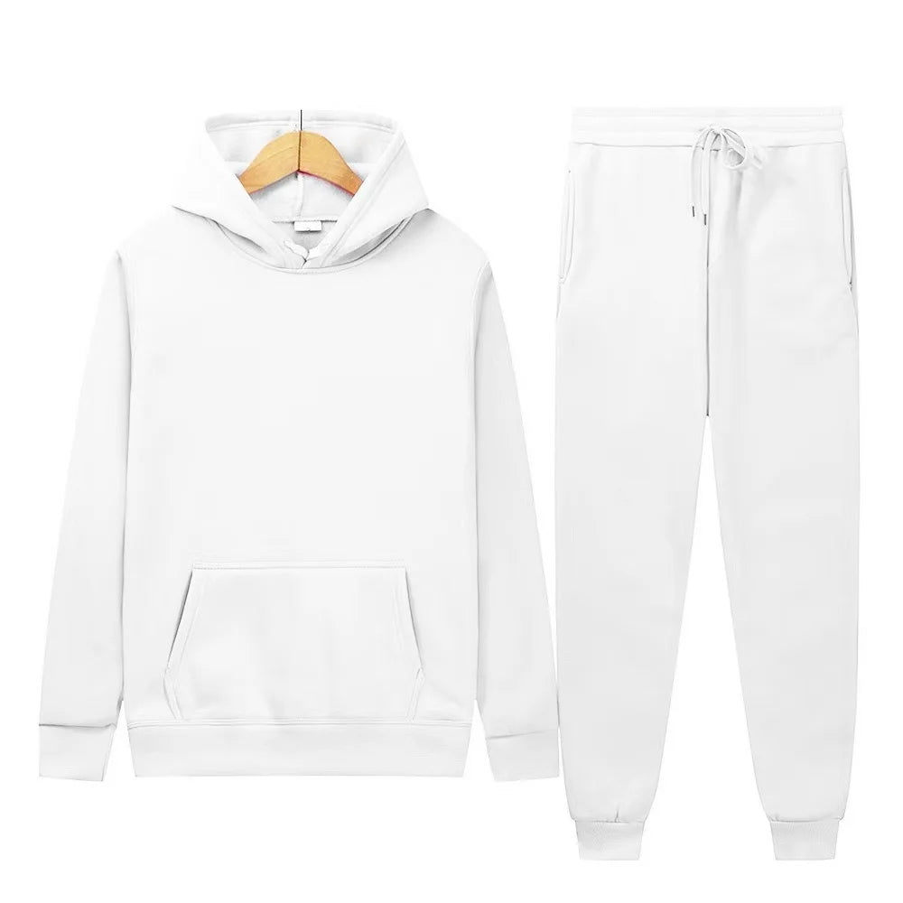 Men's Solid Hoodie & Pants Set