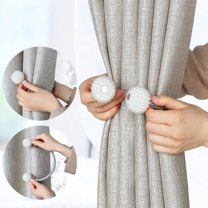 Magnetic Pearl Curtain Tieback Clips