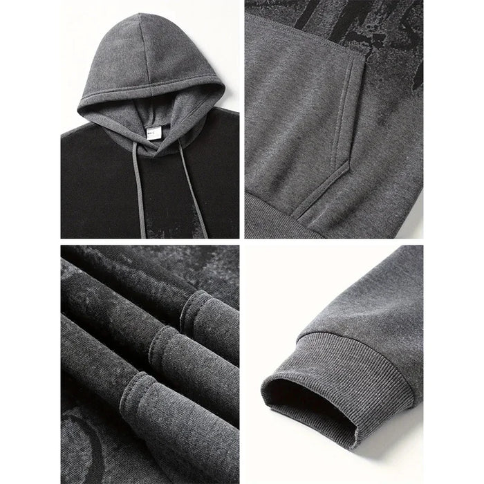 Men's Viking Raven Print Hoodie