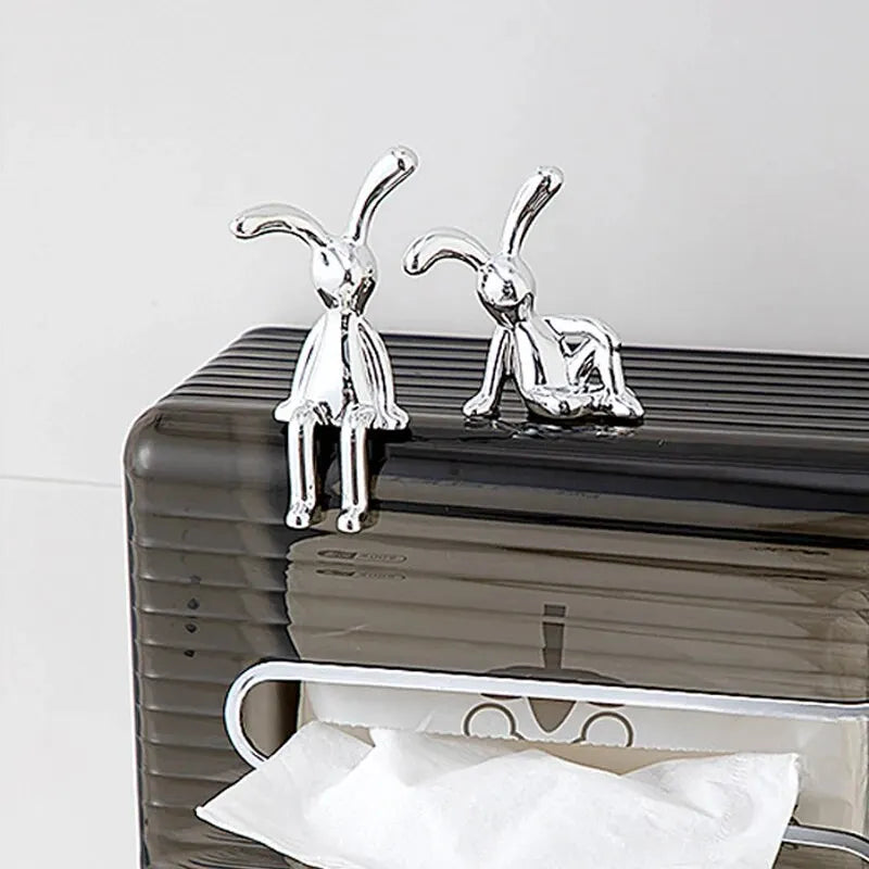 Long-Eared Rabbit Figurines (2 Pcs)