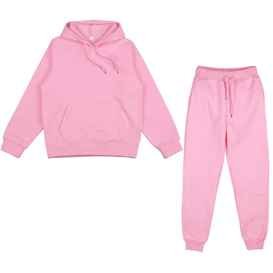Men's Solid Hoodie & Pants Set