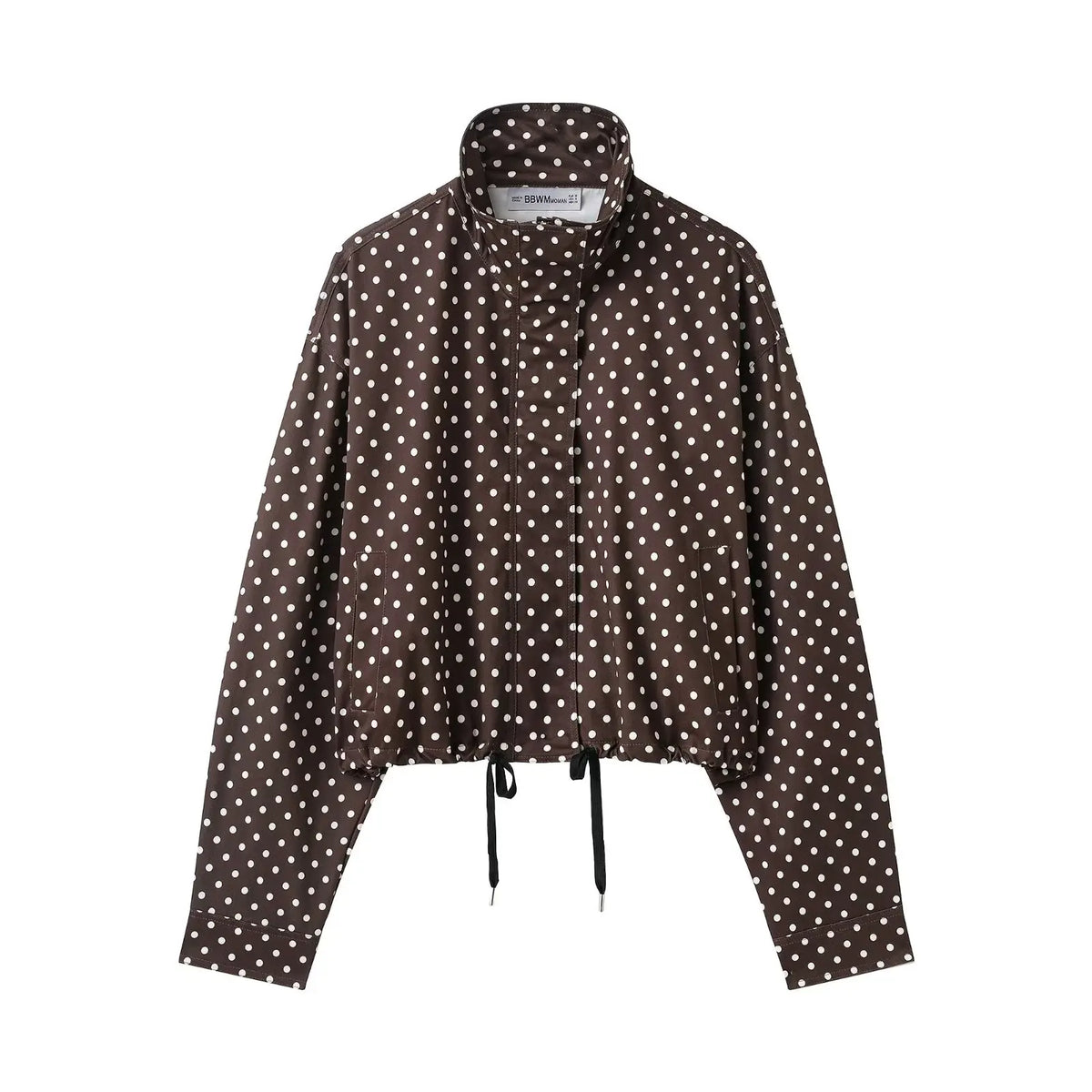 Women's Polka Dot Turtleneck Zip Jacket