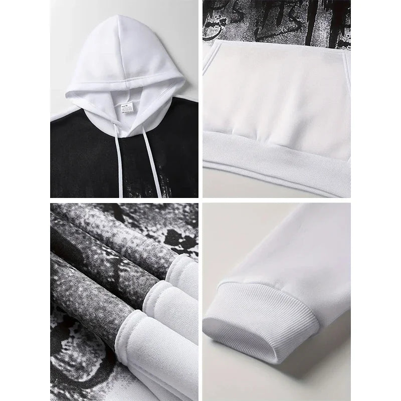 Men's Viking Raven Print Hoodie
