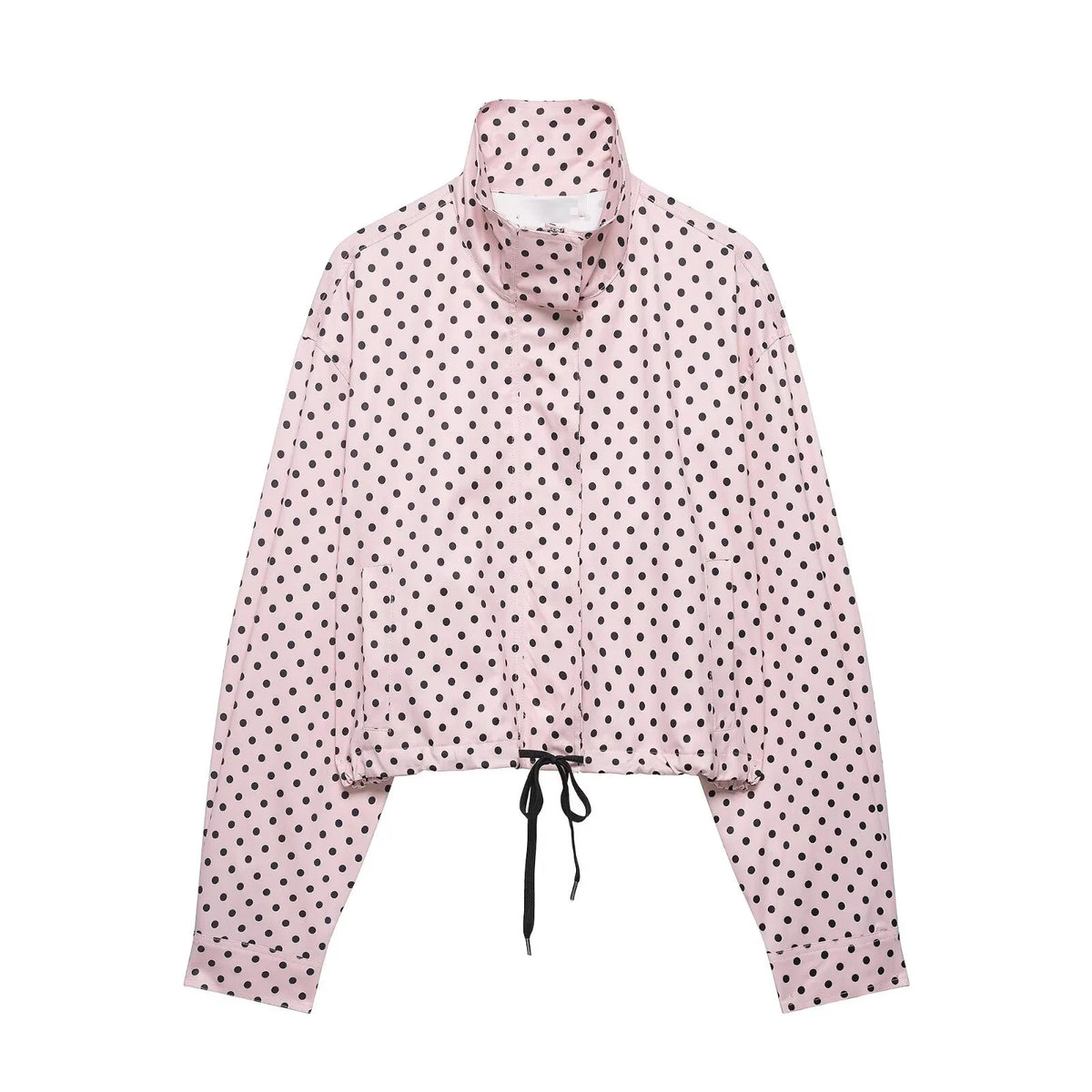 Women's Polka Dot Turtleneck Zip Jacket