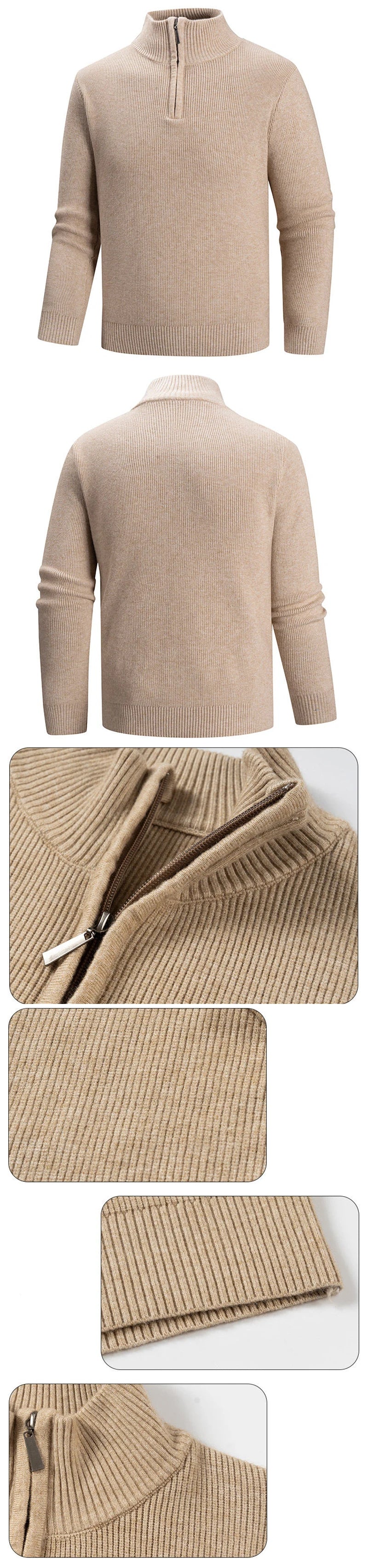 Men's Quarter-Zip Mock Neck Sweater