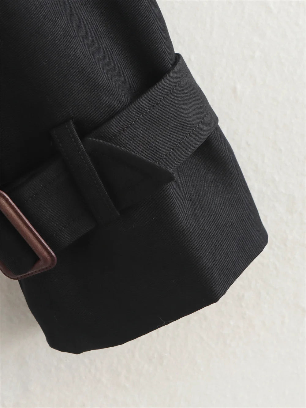 Women's Vintage Double-Breasted Cropped Trench