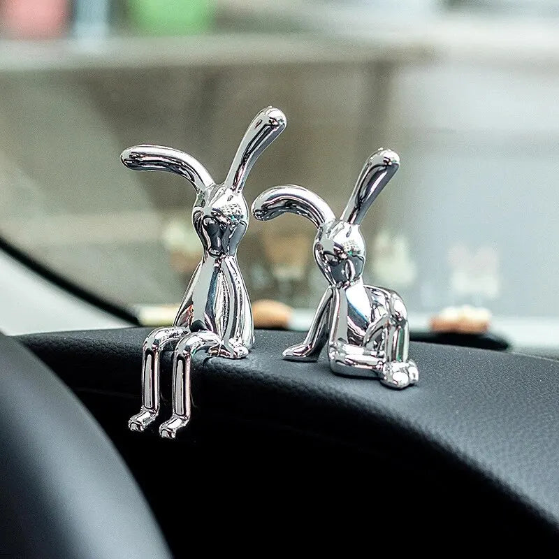Long-Eared Rabbit Figurines (2 Pcs)