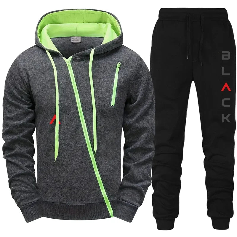 Men's Letter Print Zip Tracksuit