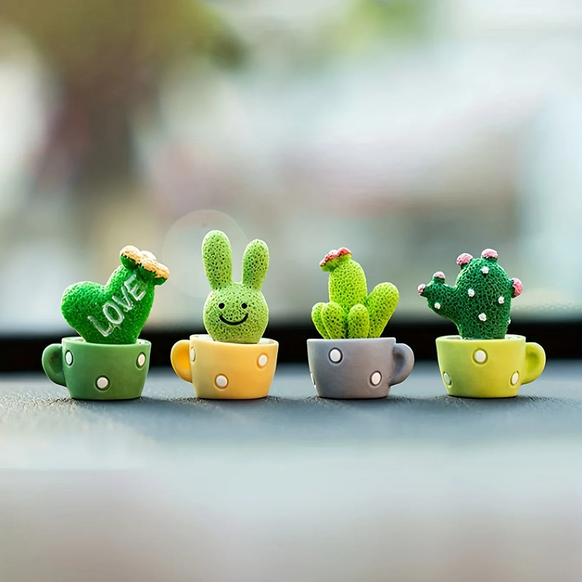 Mini Resin Succulent Plant Set (4 Pcs)