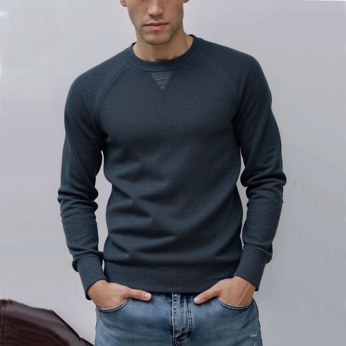 Men's Long Sleeve Henley Polo Shirt