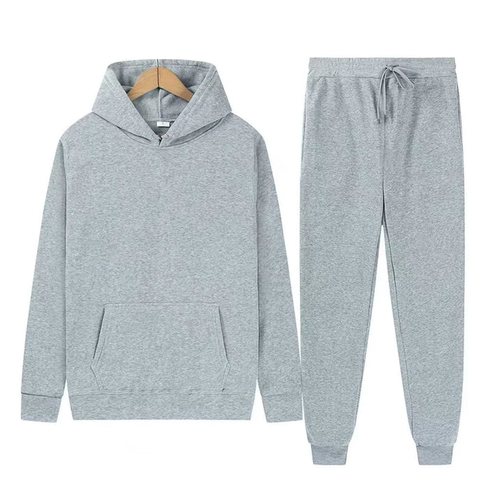 Men's Solid Hoodie & Pants Set