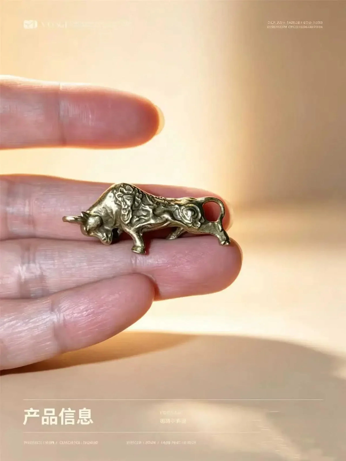 Lucky Brass Bull Desk Figurine
