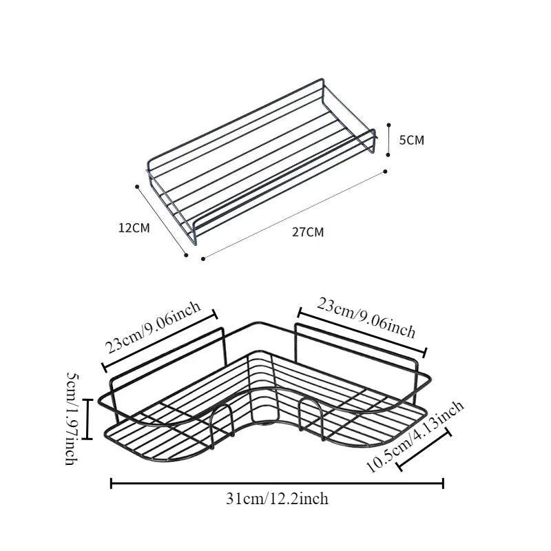 No-Drill Corner Shower Caddy Shelf