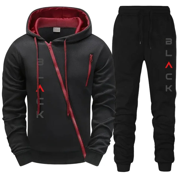 Men's Letter Print Zip Tracksuit