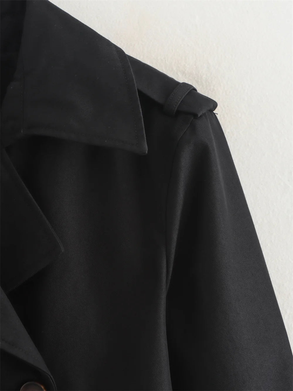 Women's Vintage Double-Breasted Cropped Trench