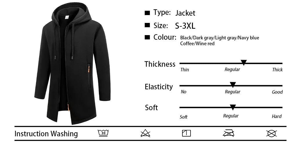 Men's Fleece Zip-Up Hoodie Jacket