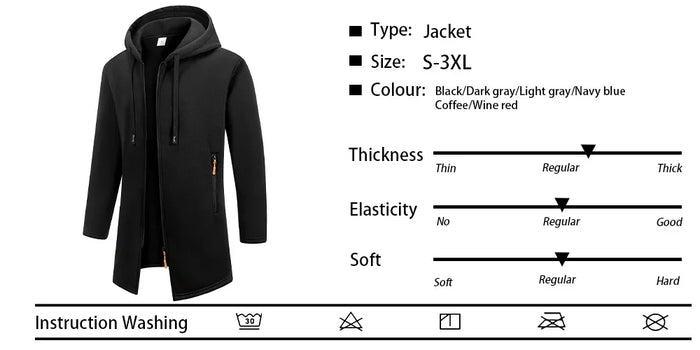 Men's Fleece Zip-Up Hoodie Jacket