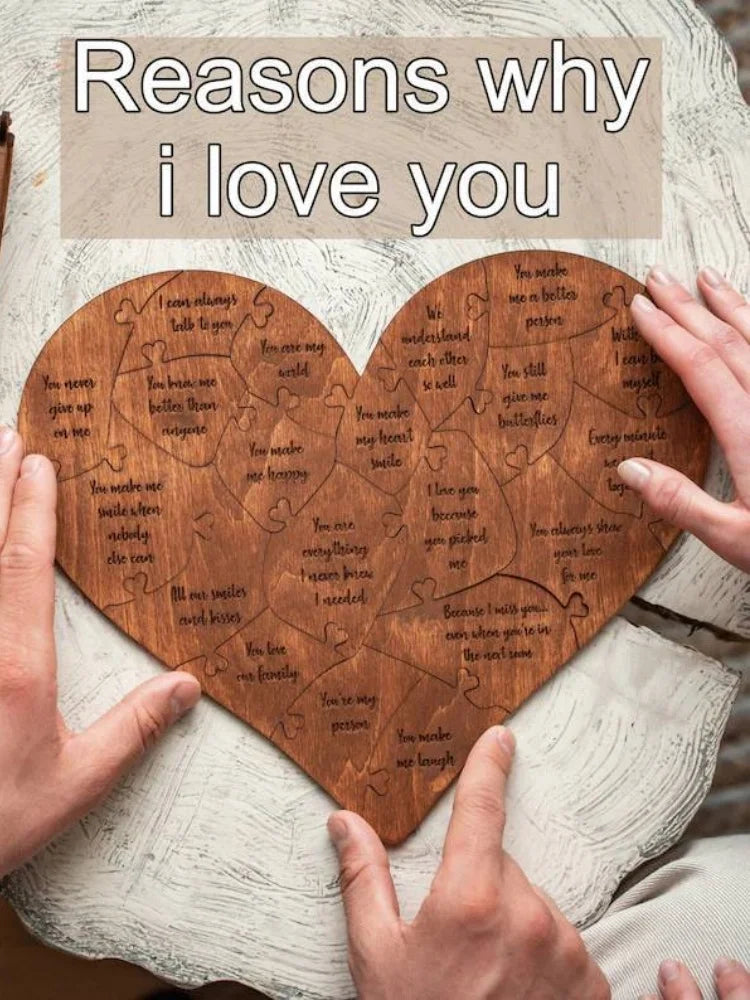 "20 Reasons Why I Love You" Engraved Puzzle Gift