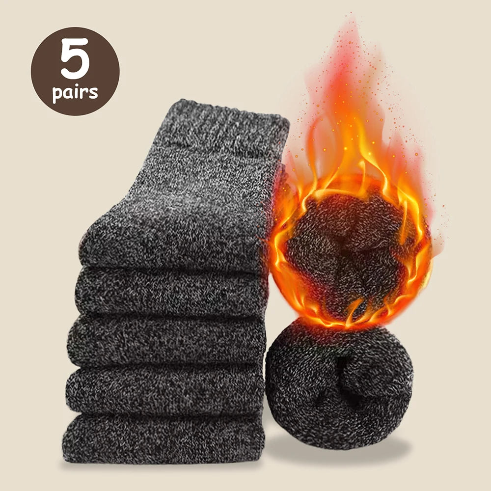 Men's Thick Warm Mid-Calf Socks (3/5 Pairs)