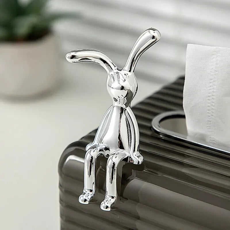 Long-Eared Rabbit Figurines (2 Pcs)