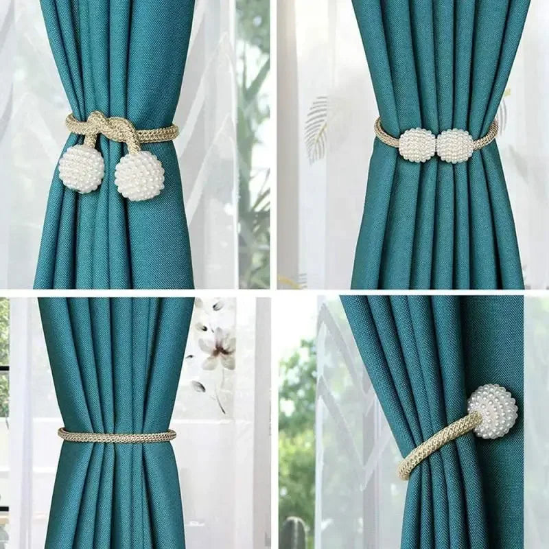 Magnetic Pearl Curtain Tieback Clips