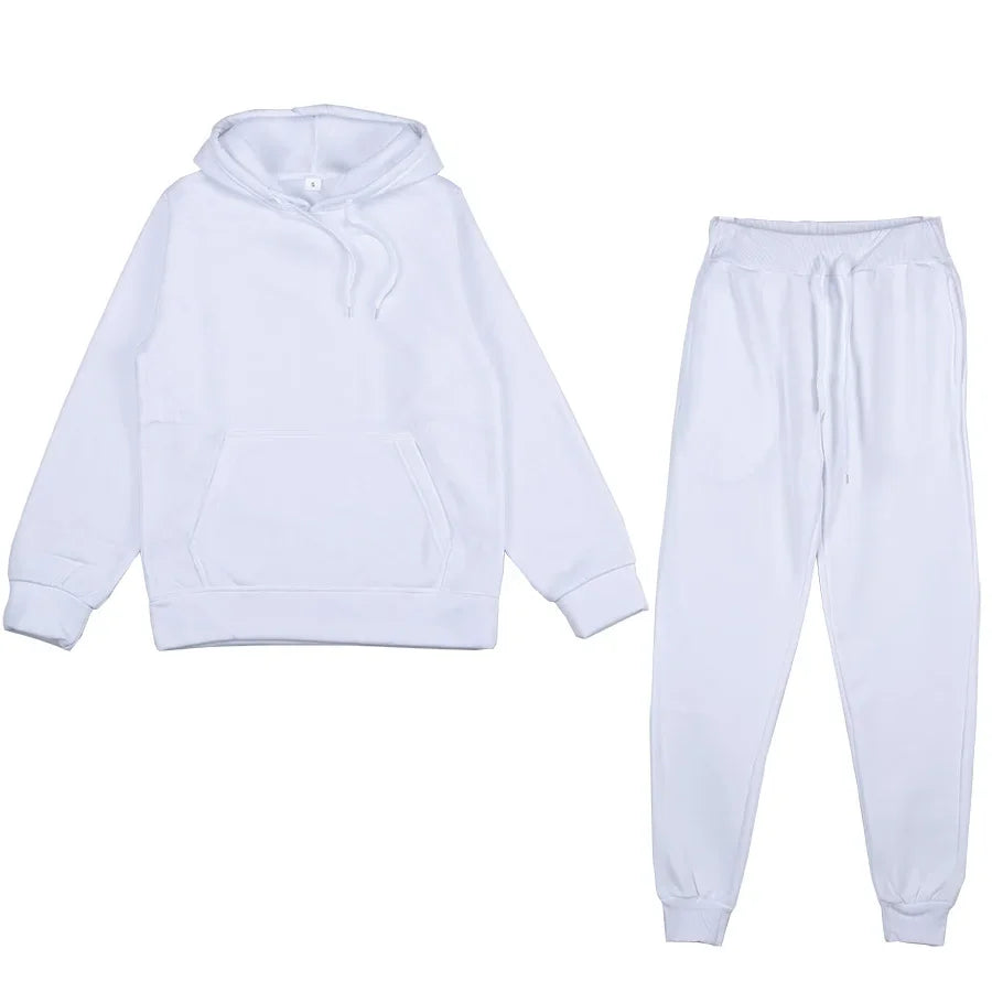 Men's Solid Hoodie & Pants Set