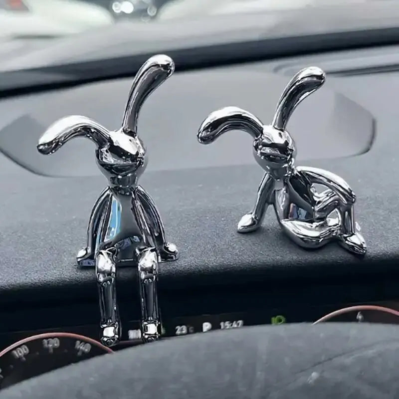 Long-Eared Rabbit Figurines (2 Pcs)