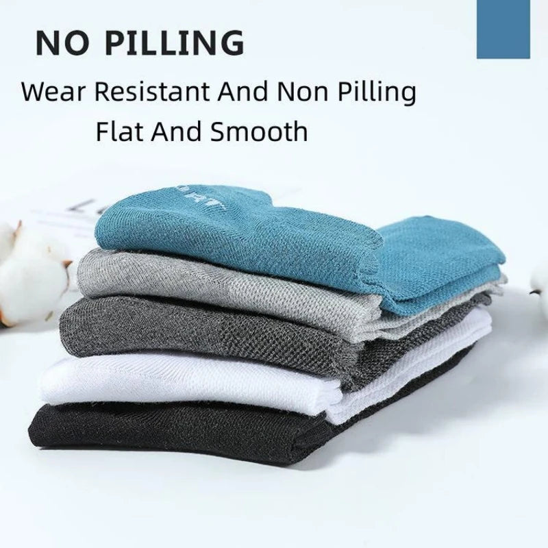 Men's Breathable Cotton Ankle Socks (5 Pairs)