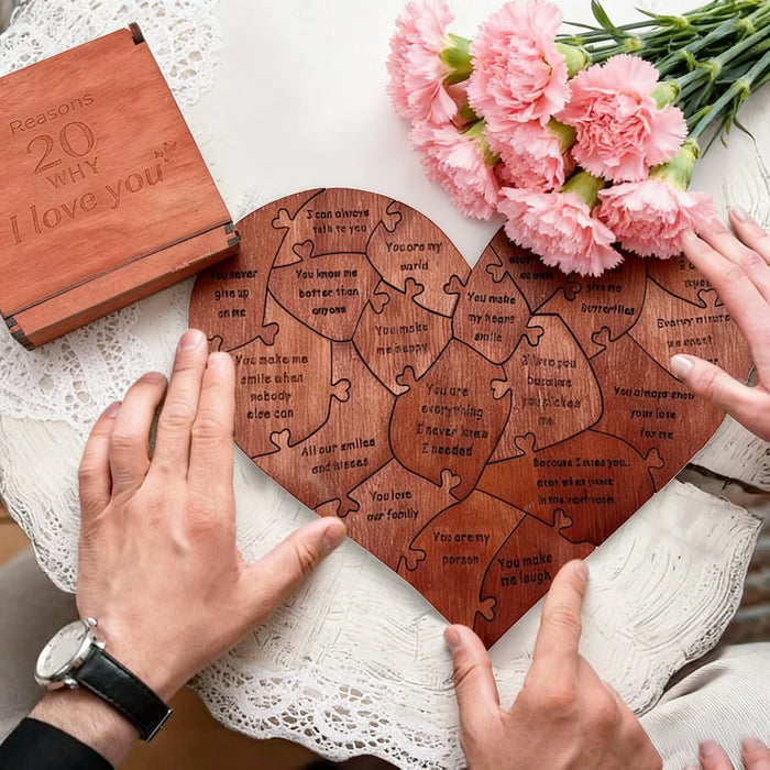 "20 Reasons Why I Love You" Engraved Puzzle Gift