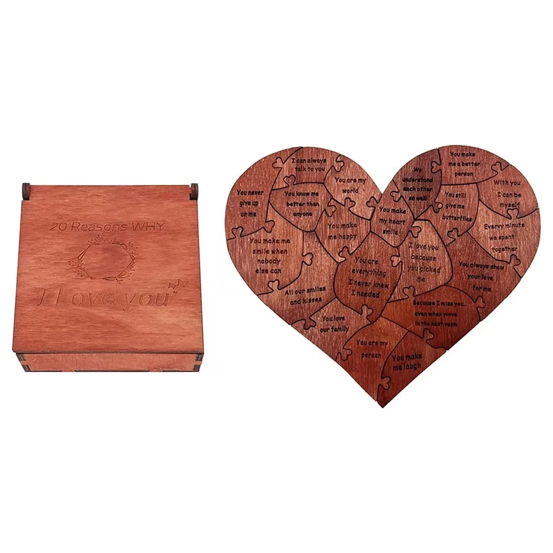 "20 Reasons Why I Love You" Engraved Puzzle Gift