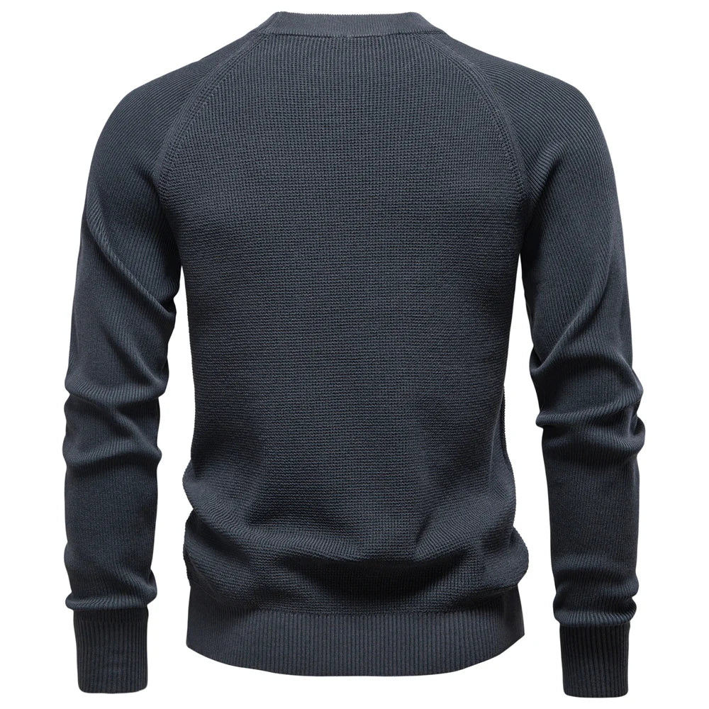 Men's Long Sleeve Henley Polo Shirt