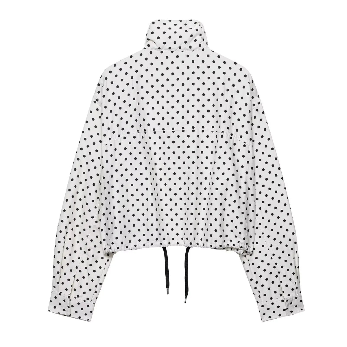 Women's Polka Dot Turtleneck Zip Jacket