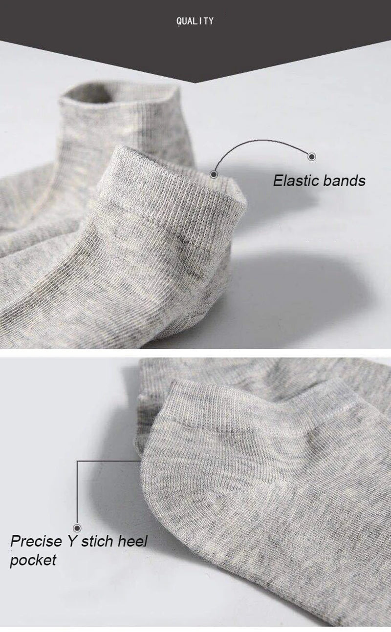 Men's Breathable Cotton Ankle Socks (5 Pairs)