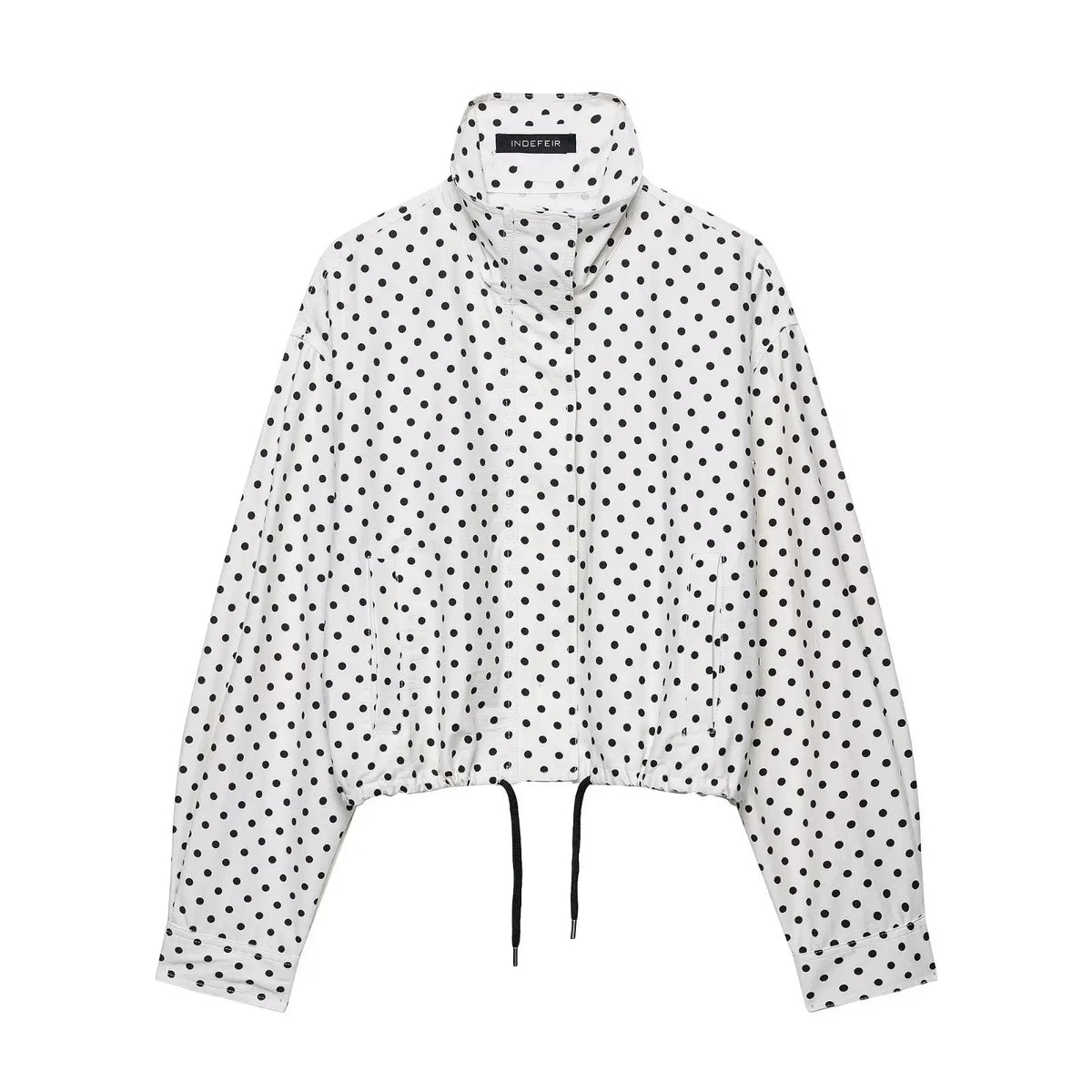 Women's Polka Dot Turtleneck Zip Jacket