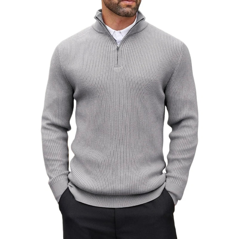 Men's Quarter-Zip Mock Neck Sweater