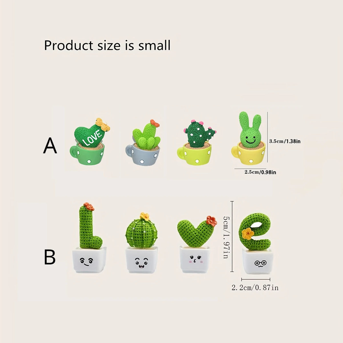Mini Resin Succulent Plant Set (4 Pcs)