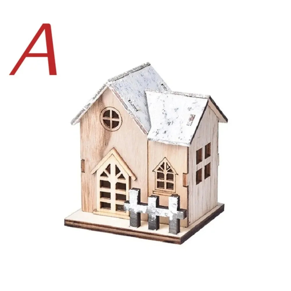 Christmas LED Wooden House Ornament