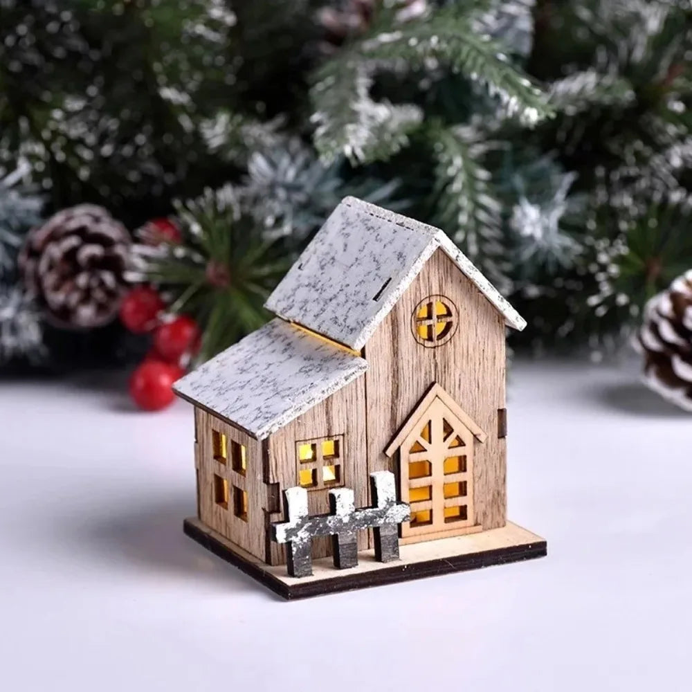 Christmas LED Wooden House Ornament