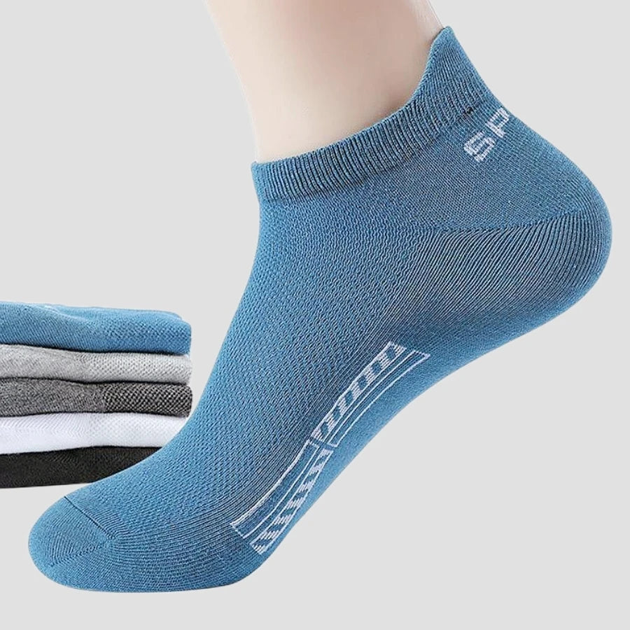 Men's Breathable Cotton Ankle Socks (5 Pairs)