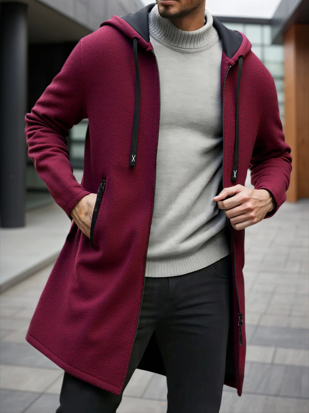 Men's Fleece Zip-Up Hoodie Jacket