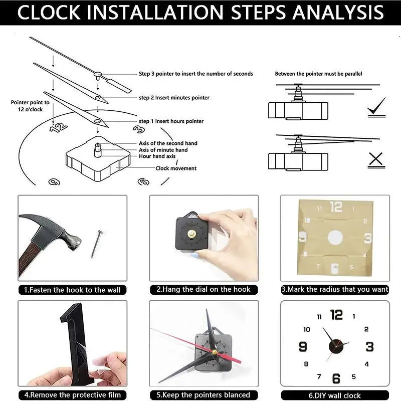 Frameless DIY Silent Wall Clock