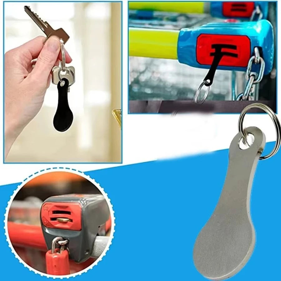 Stainless Steel Shopping Cart Token Keychain